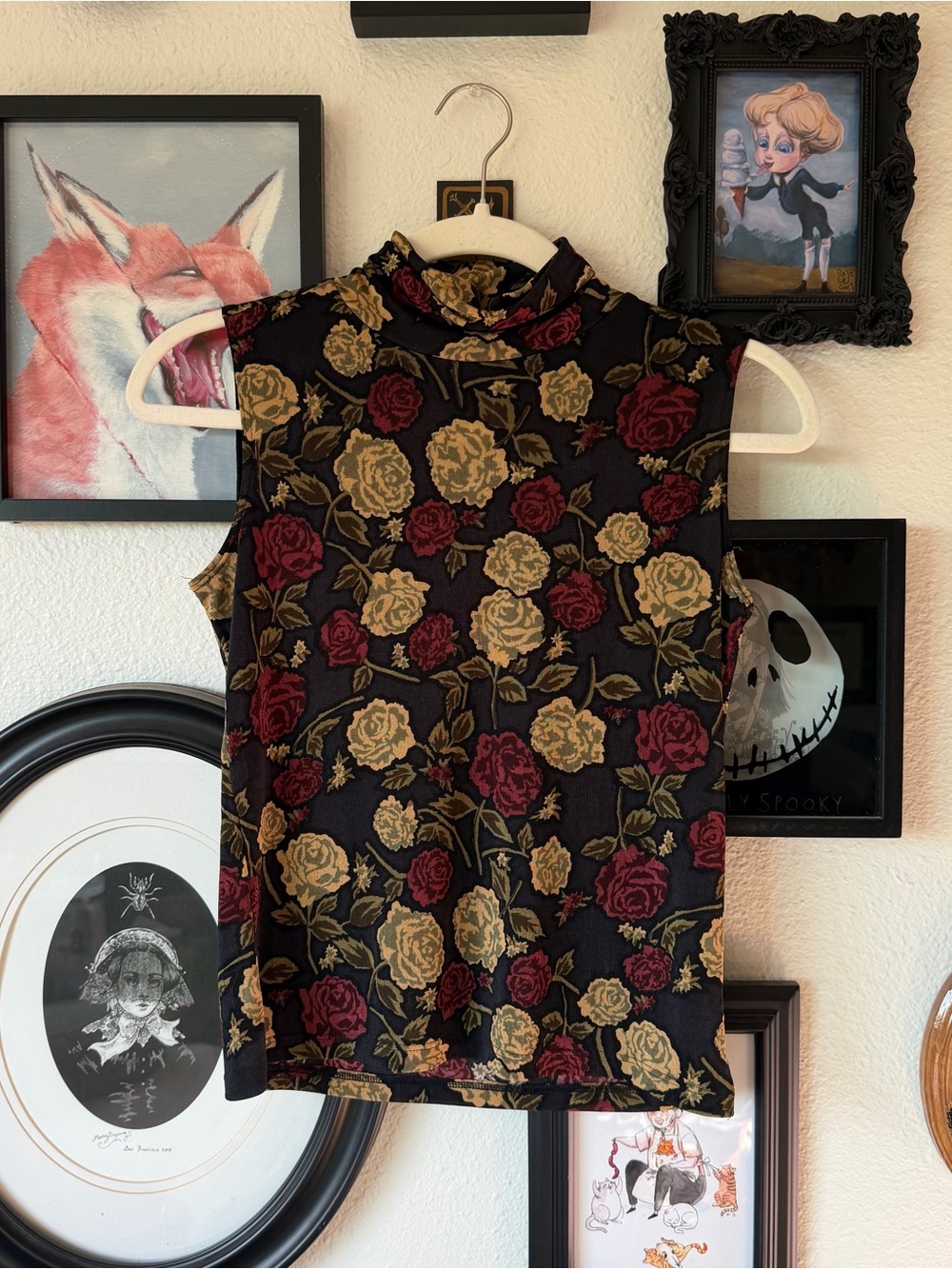 vintage y2k whimsigoth high neck tank top